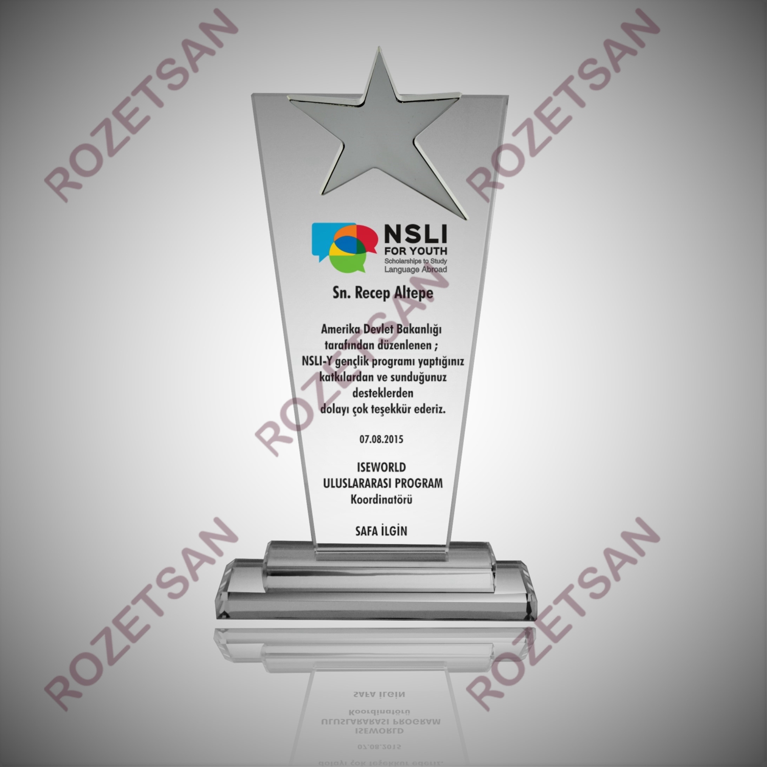 Uluslararası Program Yıldızlı Plaket